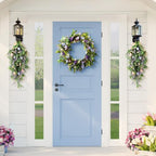 Glitzhome Easter Swag 28 Inch Artificial Spring Teardrop Wreath for Front Door & Porch Wall, Spring Easter Decor Decorative Swag - Image 2
