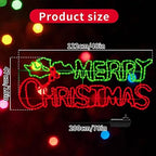 LAMPHOME Large 48"x18" 504 LED Merry Christmas Neon Motif Super-Bright Green and Red LEDs Outdoor Christmas Decoration with UL Standard Adaptor Waterproof for Outdoor Home Party Wall Hanging Holiday - Image 7