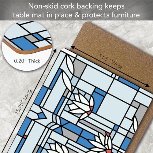 CounterArt Water Lilies by FLW Boxed Set of 4 Hardboard Placemats - Image 4
