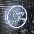 Happy Birthday LED Neon Signs Transparent Acrylic Lights Decor for Wedding Birthday Party Wall Home Bedroom Room Art Decoration with USB Light Modulator 5V - Image 3