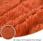 Fall Halloween Pumpkin Throw Blanket - Rust Red Autumn Decor for Couch Bed - Image 3