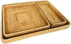 i-lan 17" Large Rattan Nesting Serving Trays, Handwoven Wicker Set of 3 - Image 7