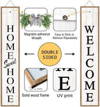 Welcome Sign for Front porch Standing 45"X9" Double-Sided Wood Frame Outdoor Tall Welcome Signs Vertical Decor for Farmhouse Rustic Home Modern Outside Front Door Wall Decorations - Image 2