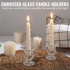 48 Pack Glass Taper Candle Holders Bulk, 2.3" Clear Mini Candlestick - Image 3