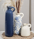 Ceramic Vase Set, 3Pcs Flower Vases for Modern Boho Farmhouse Decor, Decorative Vases for Pampas Grass & Dried Flowers, Distressed Finish by dreamloom