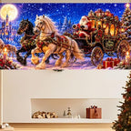 7x16FT Christmas Santa Claus Garage Door Cover Decorations Merry Christmas Garage Door Banner for Outdoor Indoor Christmas Decorations Party Photography Backdrop - Image 7