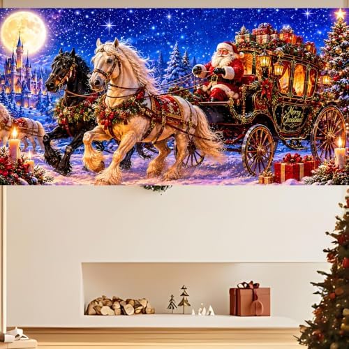 7x16FT Christmas Santa Claus Garage Door Cover Decorations Merry Christmas Garage Door Banner for Outdoor Indoor Christmas Decorations Party Photography Backdrop - Image 7