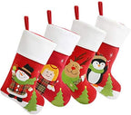 BSTAOFY Christmas Stockings Set of 4 Soft Patterned Santa Claus Animals Socks for Assorted Xmas Tree Hanging Decorations Party Ornaments Gifts Kids by Bstaofy
