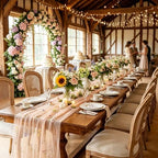 3 Pcs Floral Table Runner 10ft Embroidery Soft Flower Tulle - Image 5