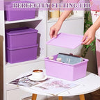 Menkxi 4 Pcs Storage Bins with Lids, Dark Purple, Light Purple, Small - Image 3