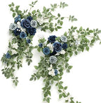 Ling's moment 2 Pack Dusty Blue Floral Garland Wedding Arch Flowers by LingsMoment