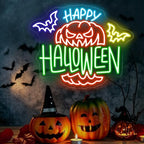 Happy Halloween Pumpkin Neon Sign, LED Holiday Wall Decor 16.1x13 Inch by Unknown