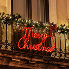 LAMPHOME Large 24"x13.5" 180 LED Merry Christmas Neon Motif Super-Bright Red LEDs Outdoor Christmas Decoration with UL Standard Adaptor Waterproof for Outdoor Home Party Wall Hanging Holiday - Image 3