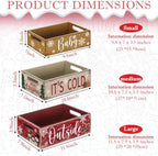 3 Pcs Vintage Wooden Box with Words Baby Its Cold Outside - Image 6