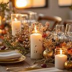 24 Pcs White Pillar Candles with Glass Candle Holder Hurricane Glass Candle Holders Clear Cylinder Vases for Centerpieces Wedding Office Party Home Table Decor - Image 5
