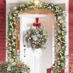 WANNA-CUL Pre-Lit 6ft Red White Christmas Garland with 30 LED Lights - Image 2