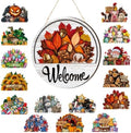 16 Pcs Interchangeable Welcome Sign for Front Door, 12 Inch Wood Decor (#a) by Unknown