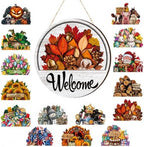 16 Pcs Interchangeable Welcome Sign for Front Door, 12 Inch Wood Decor (#a) by Unknown