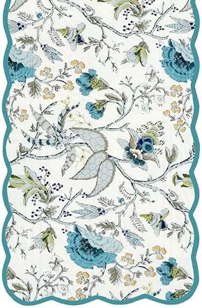 Botanical Blues - Bloom Collection Luxury Handcrafted Runner (Reversible) Cotton Quilted Fabric Machine Washable – Elegant Home Decor – 14 x 72 inches - Image 6