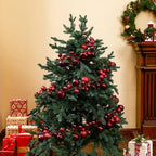 2 Pcs 6 ft Christmas Ball Ornament Garland, Burgundy - Image 3
