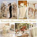 12 Packs Beige Cheesecloth Table Runner, Boho Gauze Cream Cheese Cloth Table Runner 10FT for Wedding Bridal Shower Baby Shower Birthday Farmhouse Home Decoration - Image 5