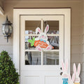 Glitzhome Happy Easter Rabbit and Carrot Hanging Sign Decor, 14" H Wooden Bunny Carrot Door Hanger with Ropes, Easter Theme Sign for Home Window Wall Farmhouse Indoor Outdoor Spring Decorations by Glitzhome