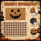 Tinideya 2 Pcs Halloween Layered Doormat Set for Front Porch, Pumpkin Face - Image 4
