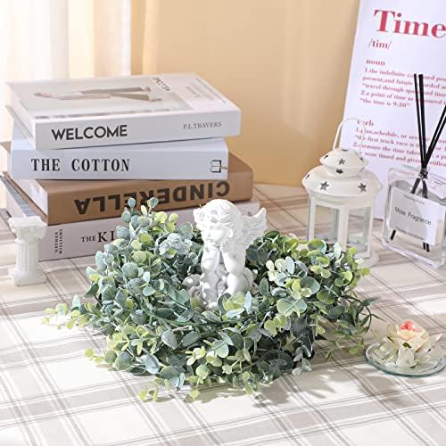 20 Pcs 5.9ft Artificial Eucalyptus Garland Greenery Eucalyptus Leaves Vines Faux Silk Silver Dollar Eucalyptus Vines Plants for Wedding Party Tables Centerpieces Backdrop Arch Wall (Stylish Style) - Image 3