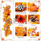 Thiccywoov 6 ft Fall Sunflower Pumpkin Buffalo Plaid Garland - Image 5