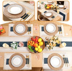Boho Table Runner and Placemats Set, 6 Sets, Blue, 12x72 - Image 6