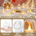 Ferraycle 24 Pcs Mini Lanterns Bulk 4 Inch White Lamp Table Centerpieces - Image 2