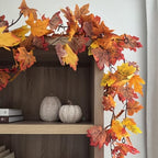 CQURE 40 Pack Fall Leaf Garland, Total 236Ft Artificial Fall Vines Autumn Garland Fall Maple Leaves Thanksgiving Decor for Home Wedding Fireplace Party - Image 6