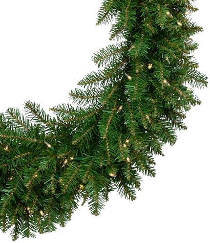 36" Pre-Lit Eastern Pine Artificial Christmas Wreath - Clear Lights - Image 4