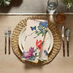 Watercolor Flower Cloth Napkins Set of 12, Spring Rose Butterfly Decorative Napkins Natural Linen Cotton Reusable Dinner Napkins for Bridal Wedding, Baby Shower, Spring Party and Everyday Use - Image 6