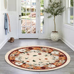 Artoid Mode Pumpkins Floral Corns Fall Round Rug 4 Feet - Image 4