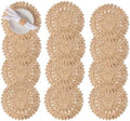15" Set of 12 Round Woven Corn Husk Placemats by Laquedecraft by Laquedecraft