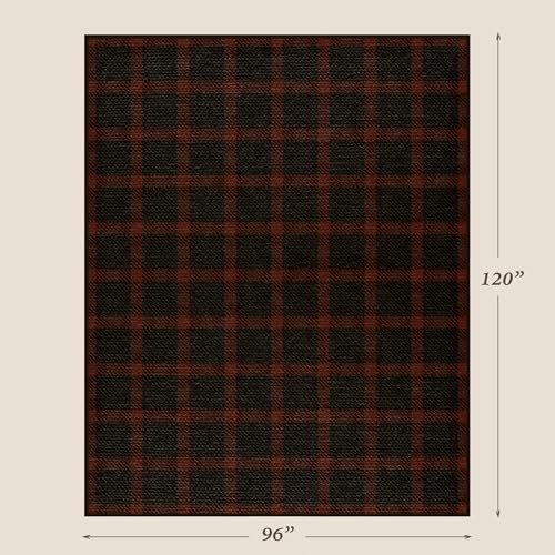JTJ Easy Jute 8x10 Outdoor Rug, Black & Red Buffalo Plaid, Washable - Image 2