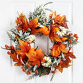 Fall Decor Wreaths for Front Door, 20 Inch Autumn Wreath with Pumpkins by Wanfifi