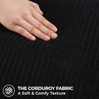 Mecatny Corduroy Decorative Throw Pillow Covers 26x26 Set of 2 Black - Image 3