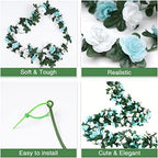 BLEUM CADE 12Pcs 16.4Ft Fake Flower Garland Artificial Rose Vines - Image 6