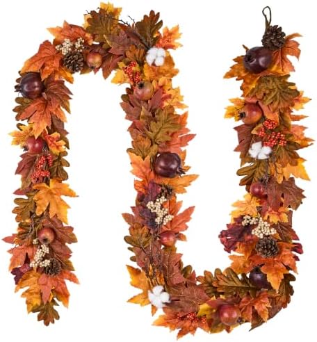 JORNOY 6FT Fall Garland for Mantle by JORNOY