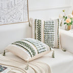 Chenille Striped Textured Boho Throw Pillow Covers 18x18 Set of 1 - Image 3
