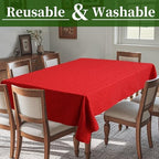 Table Cloth for Celebration Rectangle Table, 60"x120" (10-12 Seat) - Cotton-Polyester | Wrinkle Free | Washable | Reusable, Red Holiday Tablecloth for Wedding, Dining & Party, Bow Ties Jacquard (1PC) - Image 2