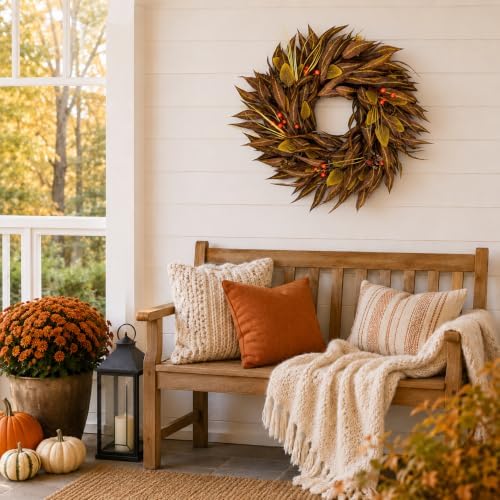 24 Inch Fall Wreaths for Front Door Thanksgiving Decor for Home - Image 4