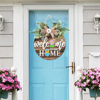 Interchangeable Welcome Sign for Front Door with 4 Seasonal Wreaths 21 Changeable Icons, Farmhouse Rustic Outdoor Welcome Signs Porch, Spring Winter Fall Decorations for Home House Warming Gifts - Image 3