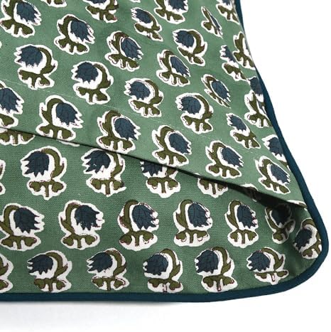 Ridhi Block Print Basil Green Pillow Cover 18" x 18" (Pack of 2) Decorative Couch Pillows for Living Room, Chic Boho Cute Outdoor Pillows Covers Gifts for Spring, Easter and Valentine - Image 6