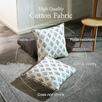CPC Fall Green Block Print Throw Pillow Covers 18x18 Inch, Set of 2 - Image 3