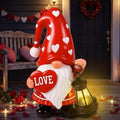 Retisee Solar Valentine's Day Garden Statue Resin Gnome Statue with Hearts LED Lights Outdoor Love Solar Light Figurine Decoration for Yard Patio Lawn Gift for Valentine's Day Anniversary by Retisee