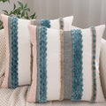 Turquoise Pillow Covers 18x18 inch Set of 2 Boho Farmhouse Decor by Tosleo
