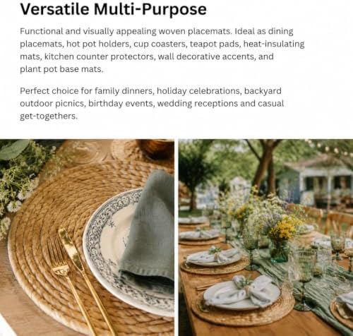 20 Pack Round Woven Placemats, 11.8 Inch Boho Table Mats - Image 5